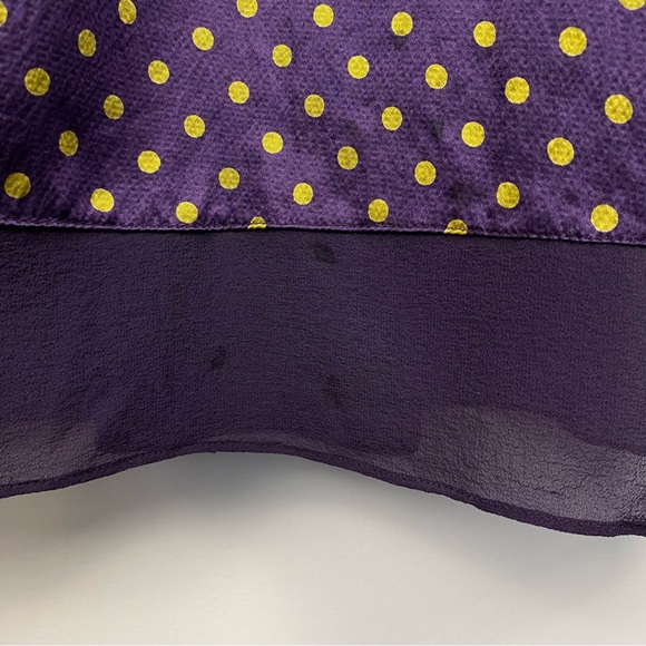 JACOB 100% Silk Polka Dot Midi Dress, Purple/Yellow, Size 7/8 or Medium - Picture 14 of 15